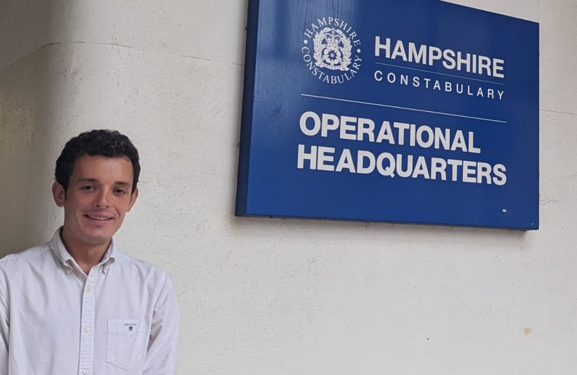 Sam Joynson at Hampshire police HQ