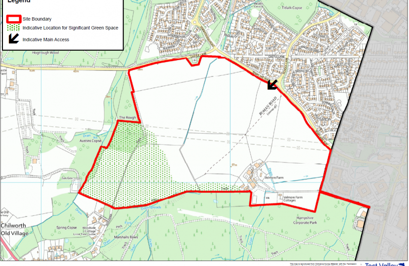 Proposed site for 1070 new houses