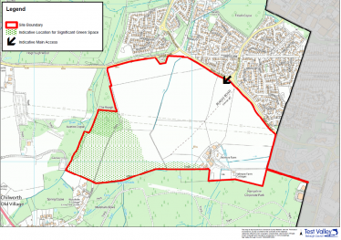 Proposed site for 1070 new houses